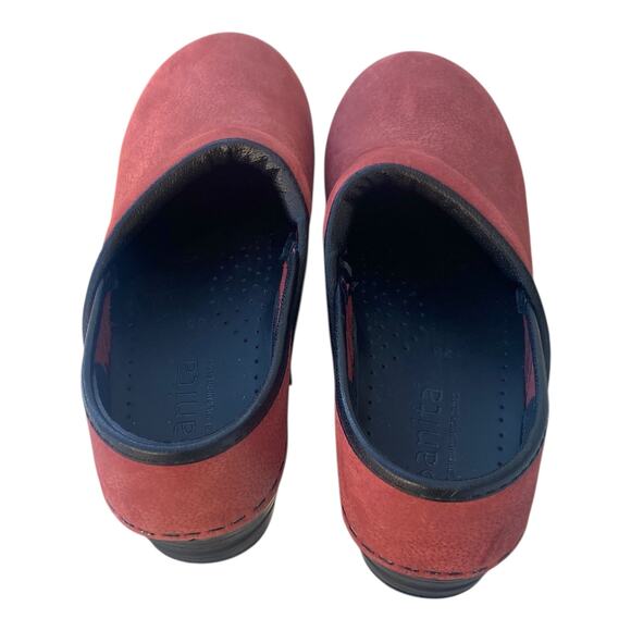 Sanita Professional Clogs EU 35 US 4 Red Suede Nurse Doctor Comfort Work Shoe - Picture 7 of 12